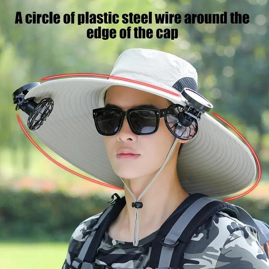 Hat With Fan For Camping